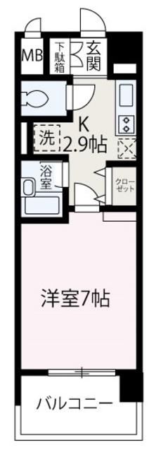グランディール(1K/2階)の間取り写真