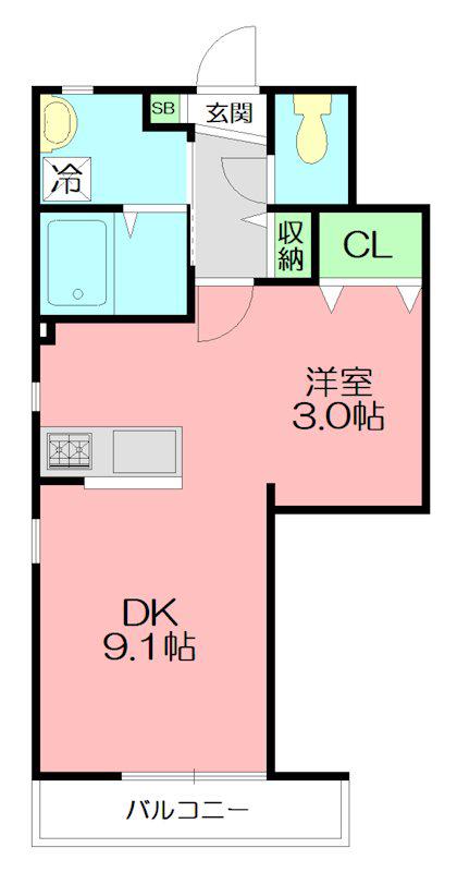 東海メゾン(ワンルーム/3階)の間取り写真