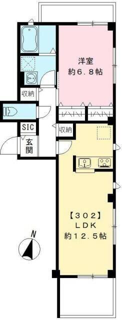 ビューノ八雲(1LDK/3階)の間取り写真