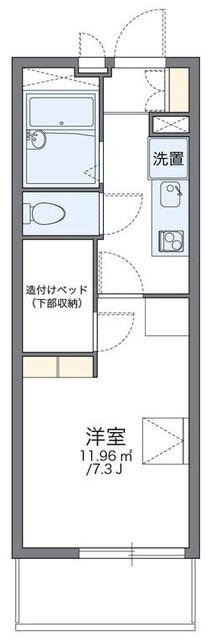 レオパレスリバーパーク(1K/2階)の間取り写真