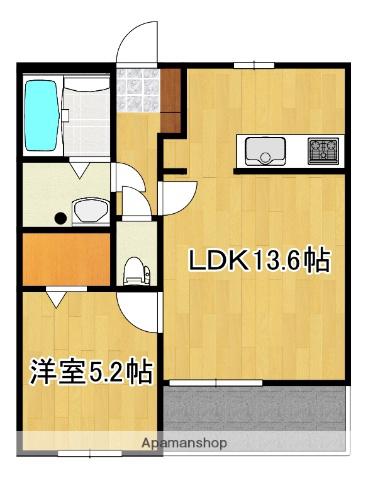 クレールコート常永 A棟(1LDK/2階)の間取り写真