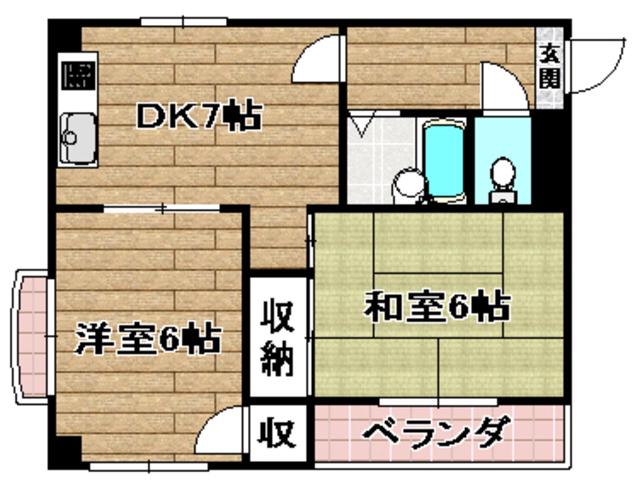 シャトレー寿(2DK/2階)の間取り写真
