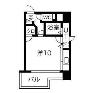 THE DOORS(1K/9階)の間取り写真