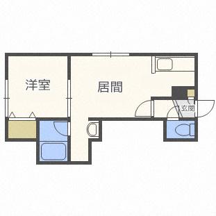 グラシア56(1DK/2階)の間取り写真