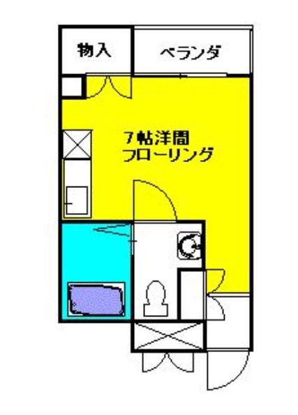 エイテックビル(ワンルーム/2階)の間取り写真
