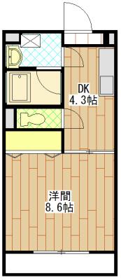 グリフィンドール(1DK/1階)の間取り写真