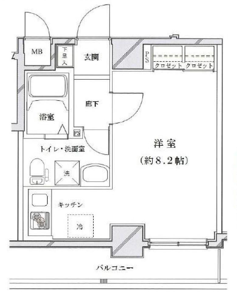 RISING PLACE 上野松が谷(ワンルーム/3階)の間取り写真