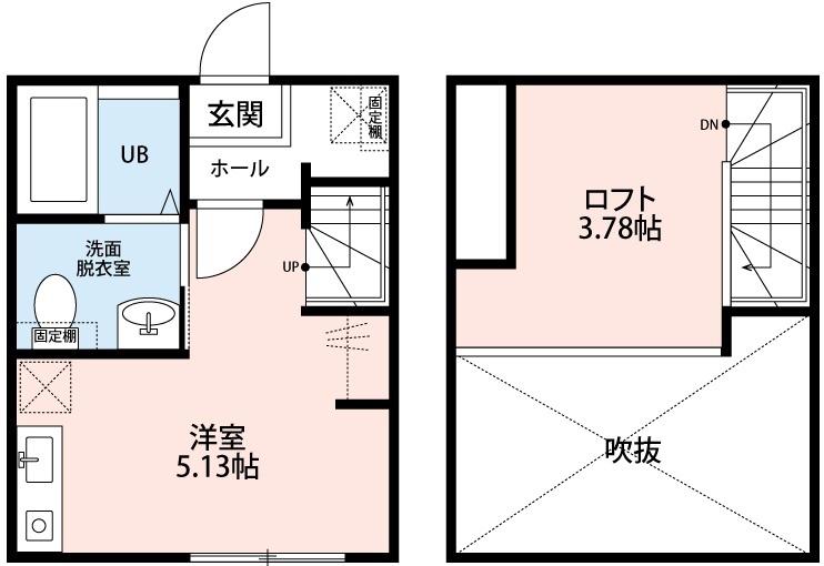 アトリエKMII(ワンルーム/2階)の間取り写真