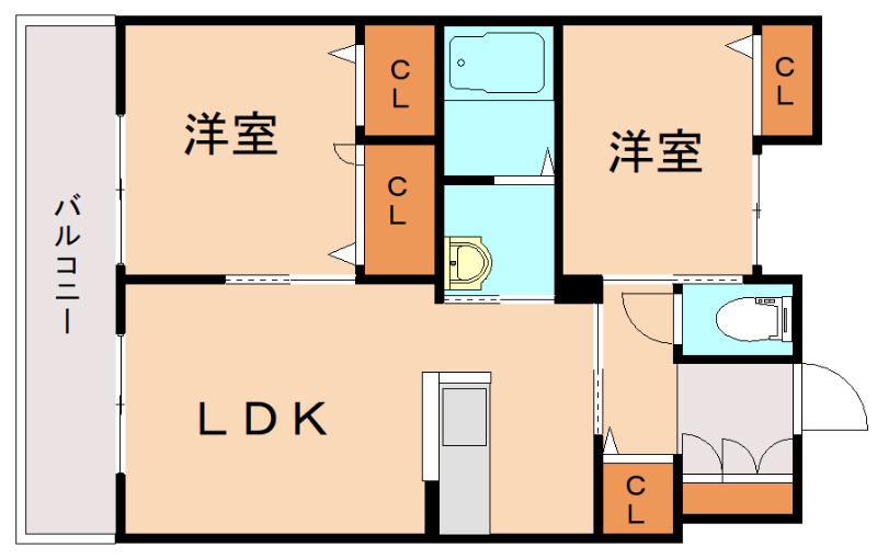 MASTメゾン伊都 A棟(2LDK/3階)の間取り写真