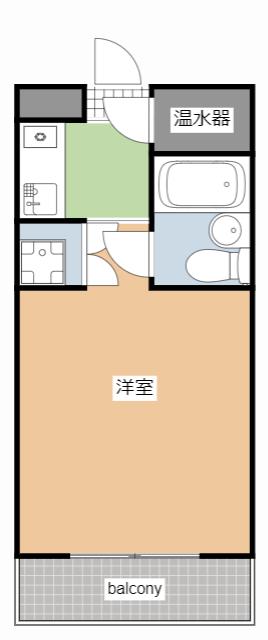 城北パーソナルハイツE(ワンルーム/5階)の間取り写真