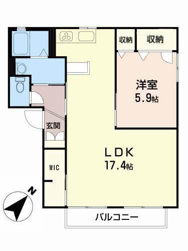 ニコレットテラス A(2LDK/1階)の間取り写真