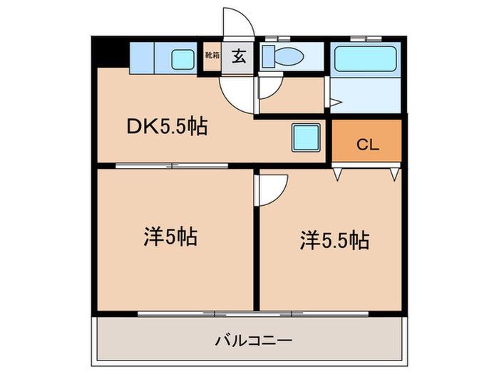 浅井マンション(2DK/1階)の間取り写真