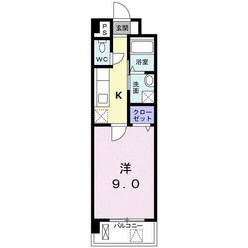 リバーサイド新川(1K/4階)の間取り写真