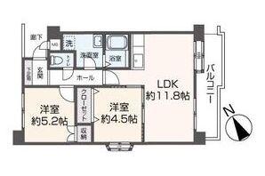 サニーヒルズ3番館(2LDK/6階)の間取り写真