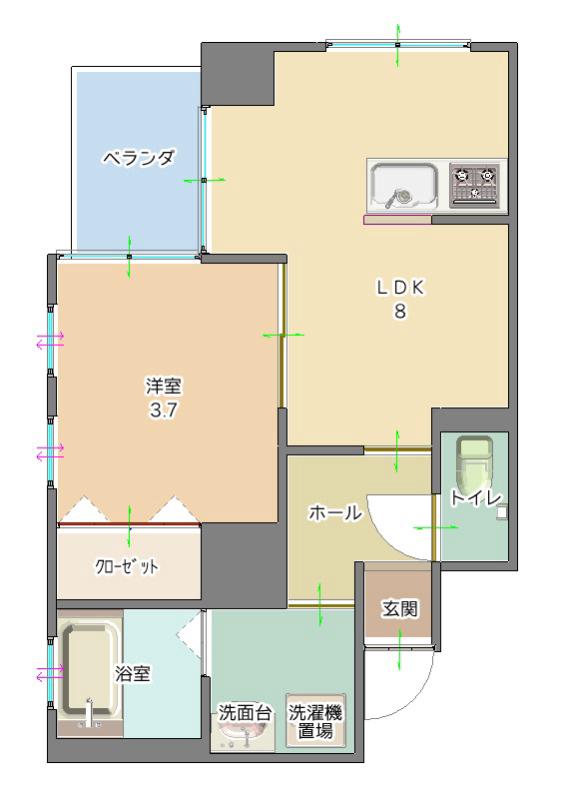 CALA TERRACE(1LDK/2階)の間取り写真