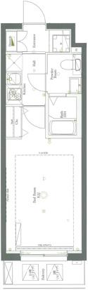 AZEST富士見町(1K/4階)の間取り写真