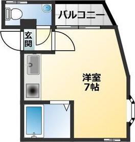 プロスぺロスイシイ(ワンルーム/3階)の間取り写真