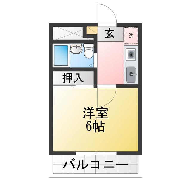 シャイングロー鶴ヶ島(1K/3階)の間取り写真