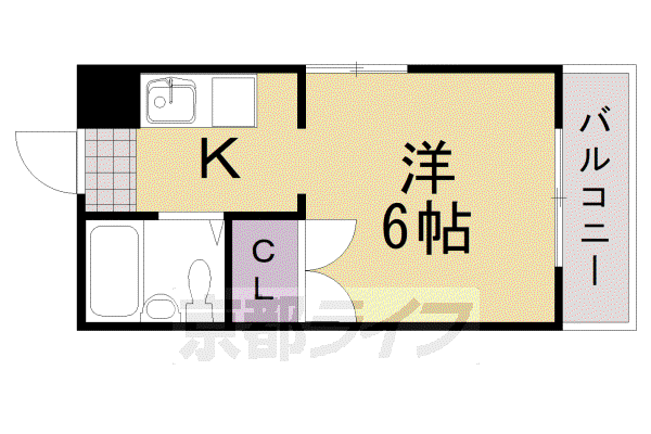 サン嵐山(1K/4階)の間取り写真