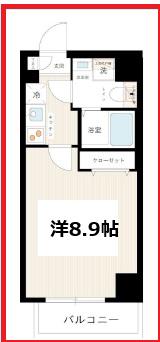 ジーベック東日暮里II(1K/8階)の間取り写真
