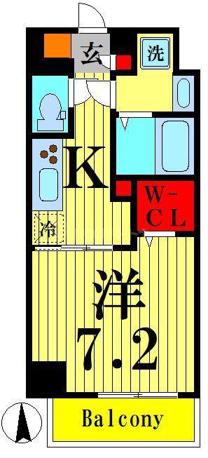 コンフォース堀切(1K/2階)の間取り写真
