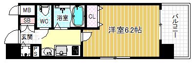 プレサンス梅田インテルノ(1K/7階)の間取り写真