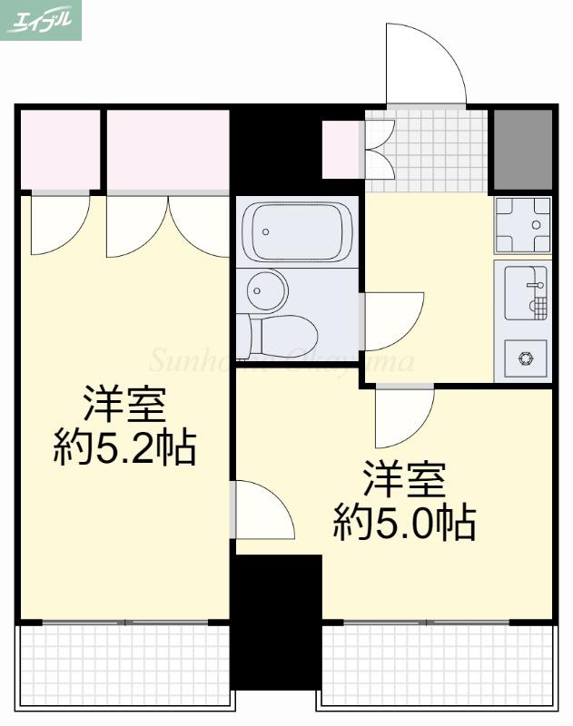 スプランドゥール中山下(2K/9階)の間取り写真
