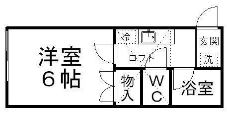 ドウェリング斎藤11(1K/1階)の間取り写真