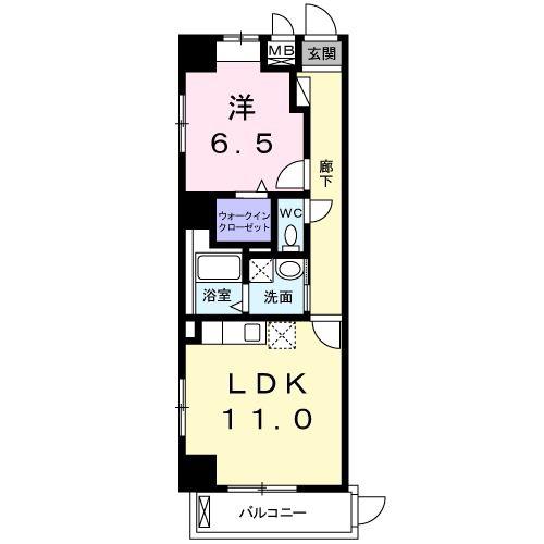グランスイート新横浜II(1LDK/1階)の間取り写真