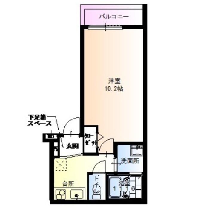 フジパレス百舌鳥赤畑町III番館(1K/3階)の間取り写真