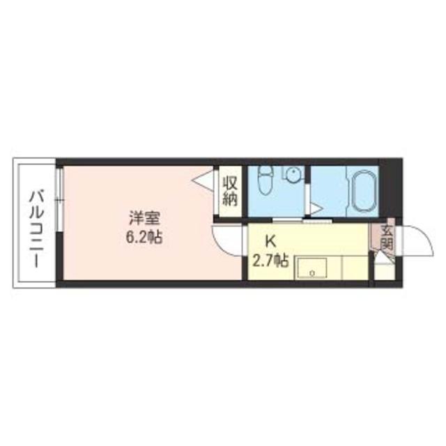 ヴィラ新川崎(1K/2階)の間取り写真