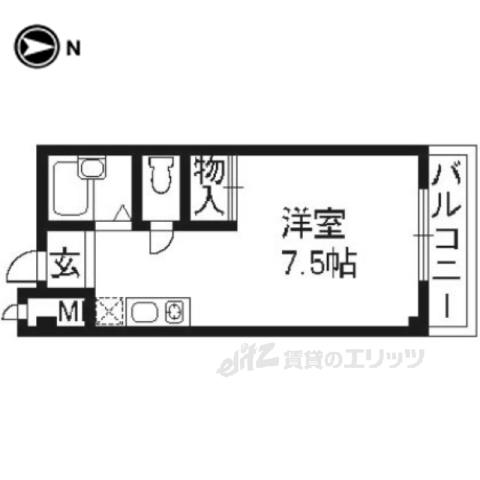ハイツウエストコート(ワンルーム/4階)の間取り写真
