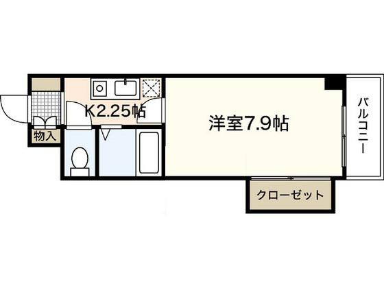 ヴィアーレ古市(1K/2階)の間取り写真