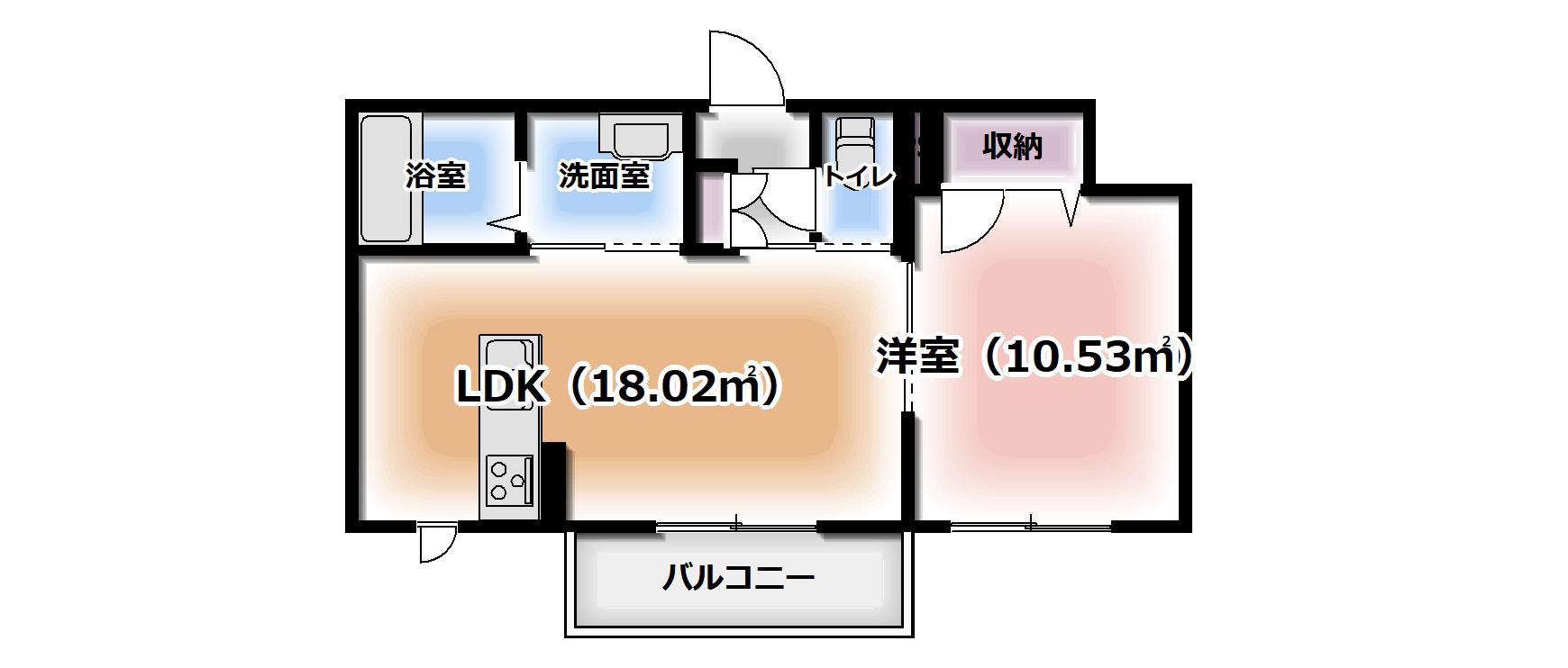 GRAN SPAZIO(1LDK/3階)の間取り写真