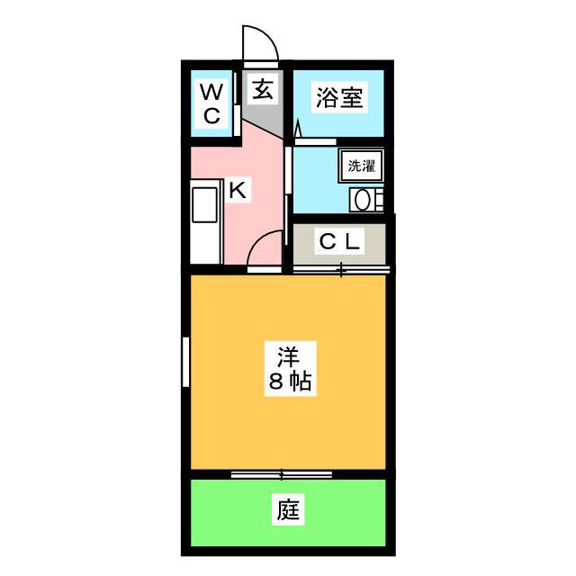 サニーコート横砂(1K/1階)の間取り写真