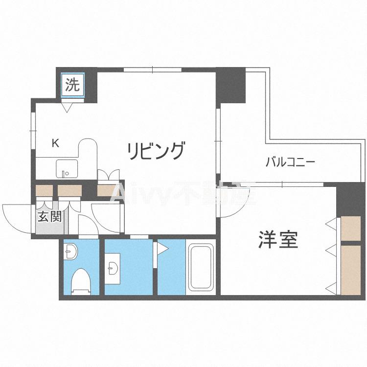 ディアコート島之内(1LDK/7階)の間取り写真