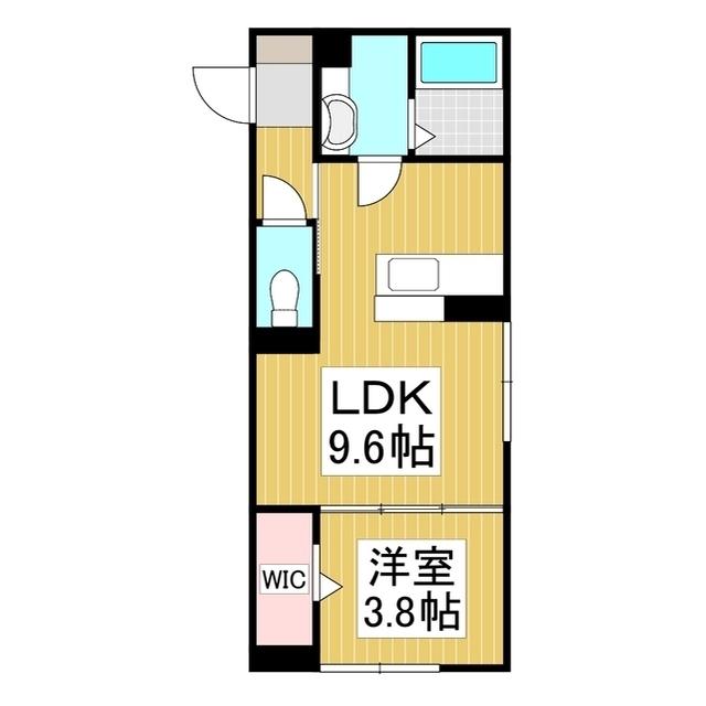 DーROOM笹賀(1LDK/1階)の間取り写真