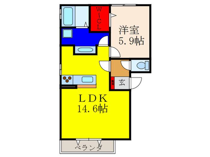 カーサコモドIII(1LDK/3階)の間取り写真