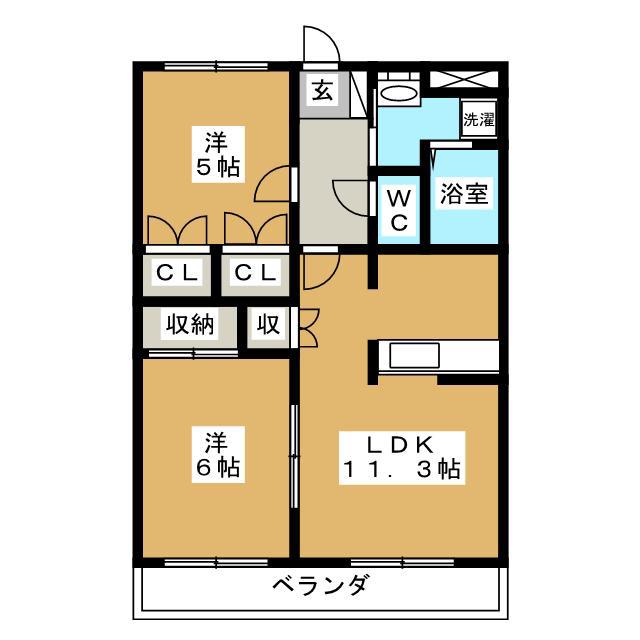 アドバンスハイツ(2LDK/1階)の間取り写真
