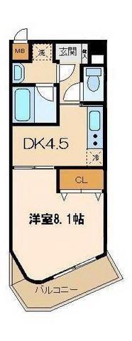 グランシャリオ(1DK/3階)の間取り写真