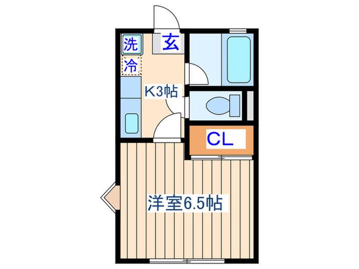 エステートコーポ(1K/1階)の間取り写真