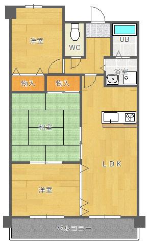 クオリティ五月ヶ丘(3LDK/3階)の間取り写真