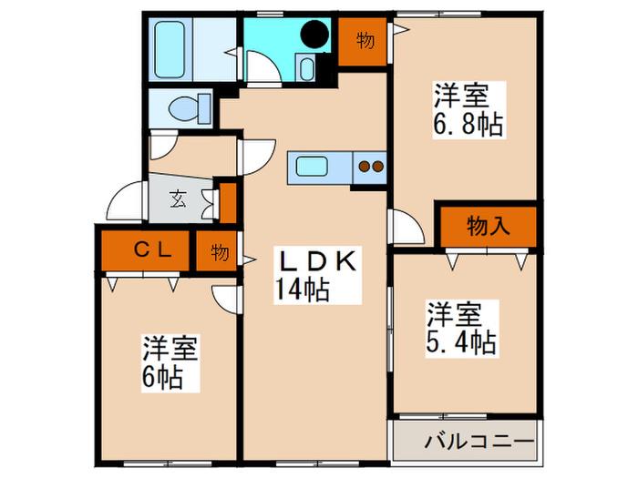 ルミエール(3LDK/2階)の間取り写真