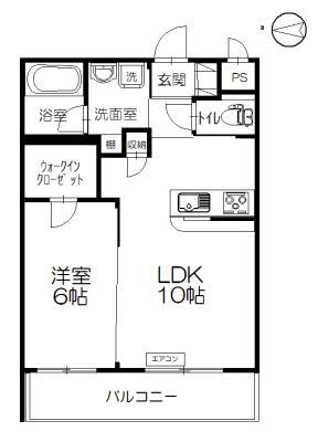 メゾンブリッジ(1LDK/3階)の間取り写真