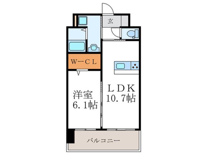 アルゴヴィラージュJONO(1LDK/12階)の間取り写真
