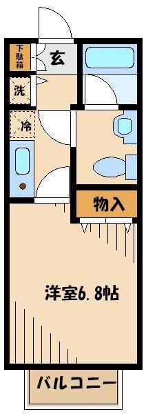 エクセルコート成城(1K/1階)の間取り写真