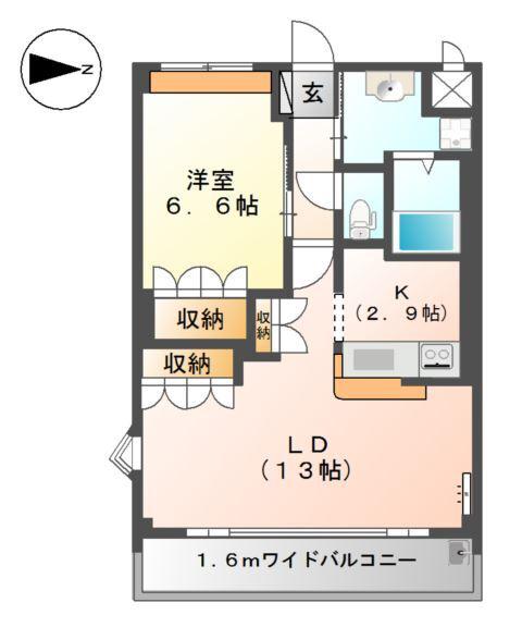 ＪＲ阪和線 紀伊駅 バス乗車時間：8分 最寄りバス停で下車 徒歩3分 2階建 築20年(1LDK/2階)の間取り写真