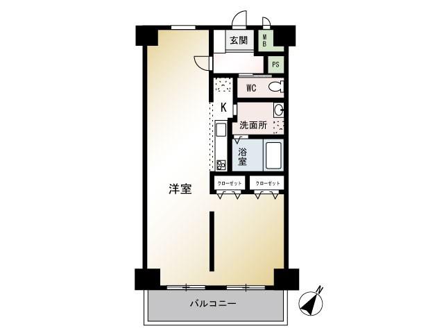 S.フェリーチェ(1LDK/6階)の間取り写真