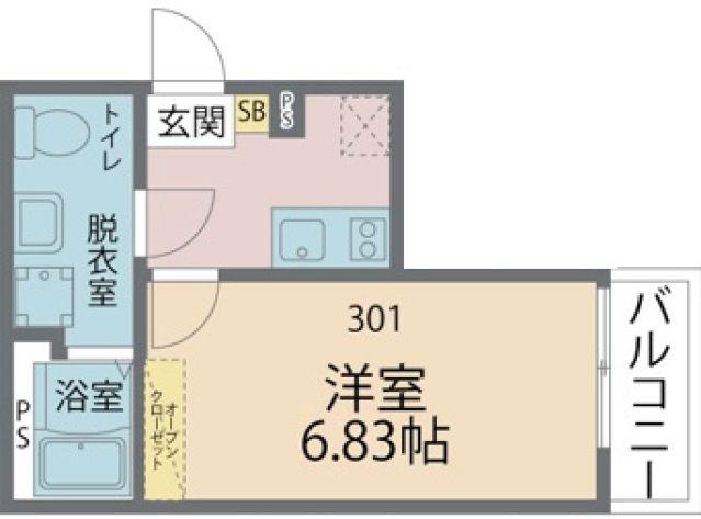 カインドネスみずほ台中央(1K/3階)の間取り写真