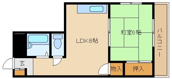 エスペラール武庫之荘(1LDK/5階)の間取り写真